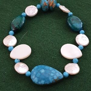 TURQUOISE AND SHELL BRACELET